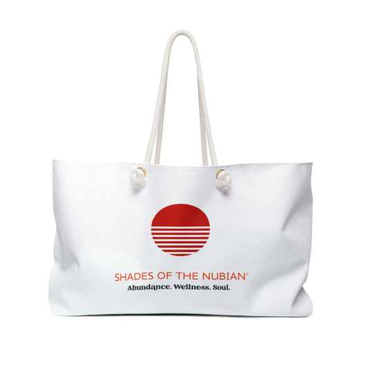 Red Sun Logo Weekender Bag, White