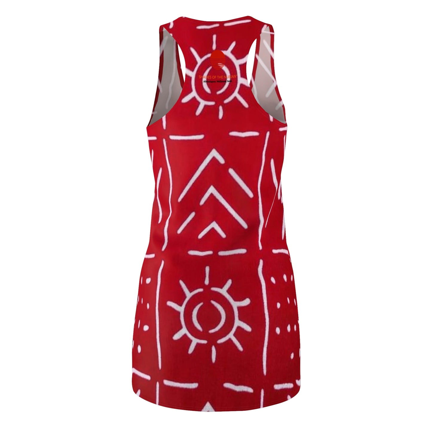 Red & White Bogolan Racerback Dress