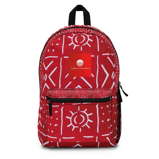 Red & White Bogolan Backpack